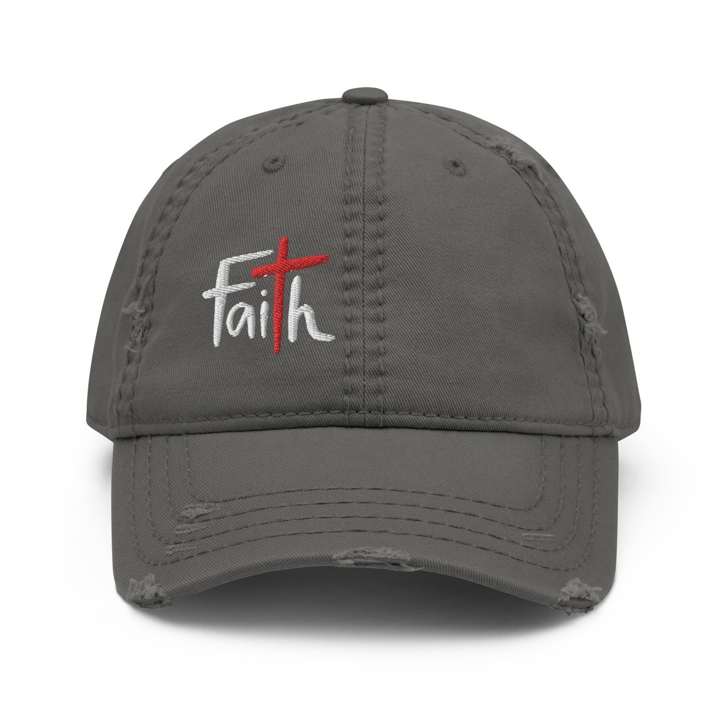 Faith Cross Distressed Dad Hat