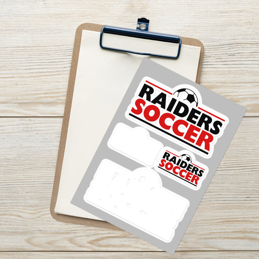 OC Raiders Soccer Sticker sheet 2 White and 2 Red & Black